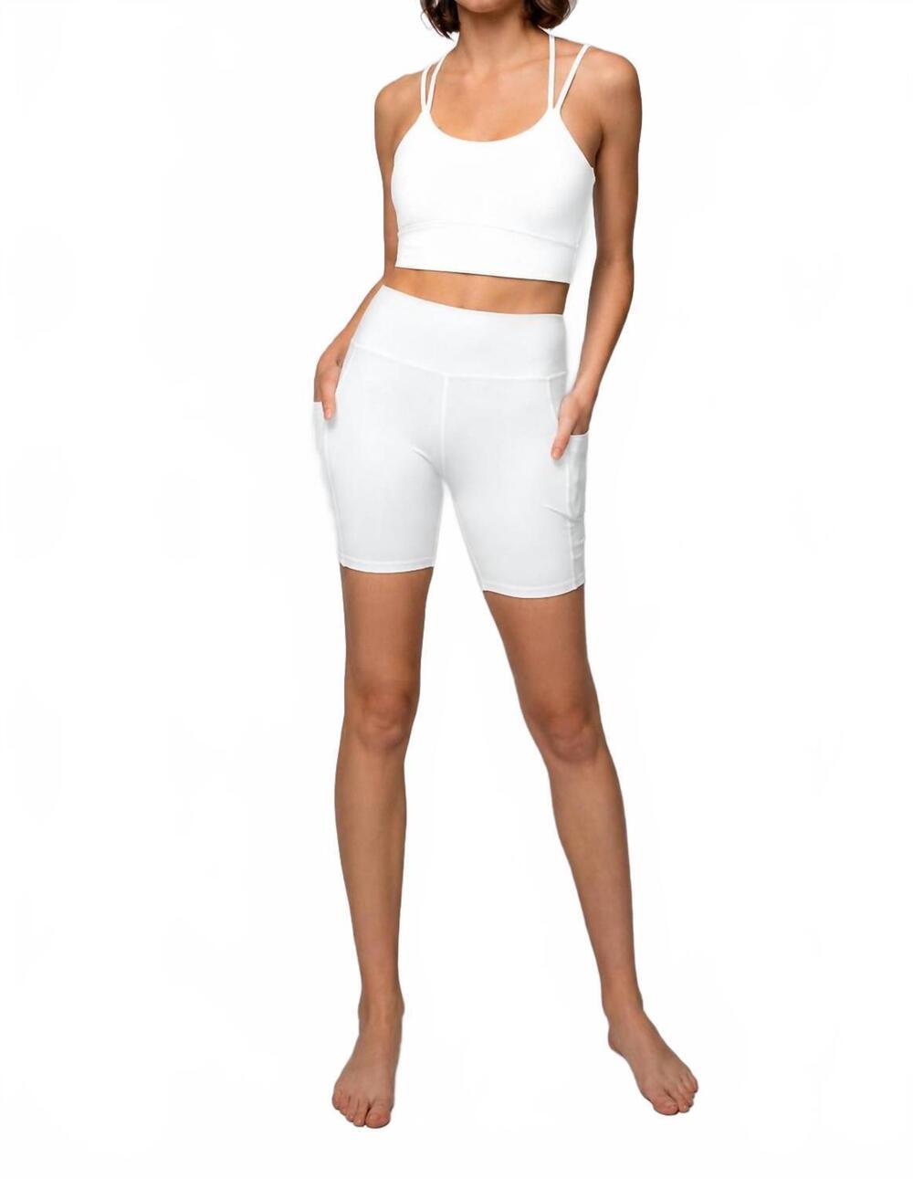 NEW RAE MODE butter soft nylon biker shorts in bone